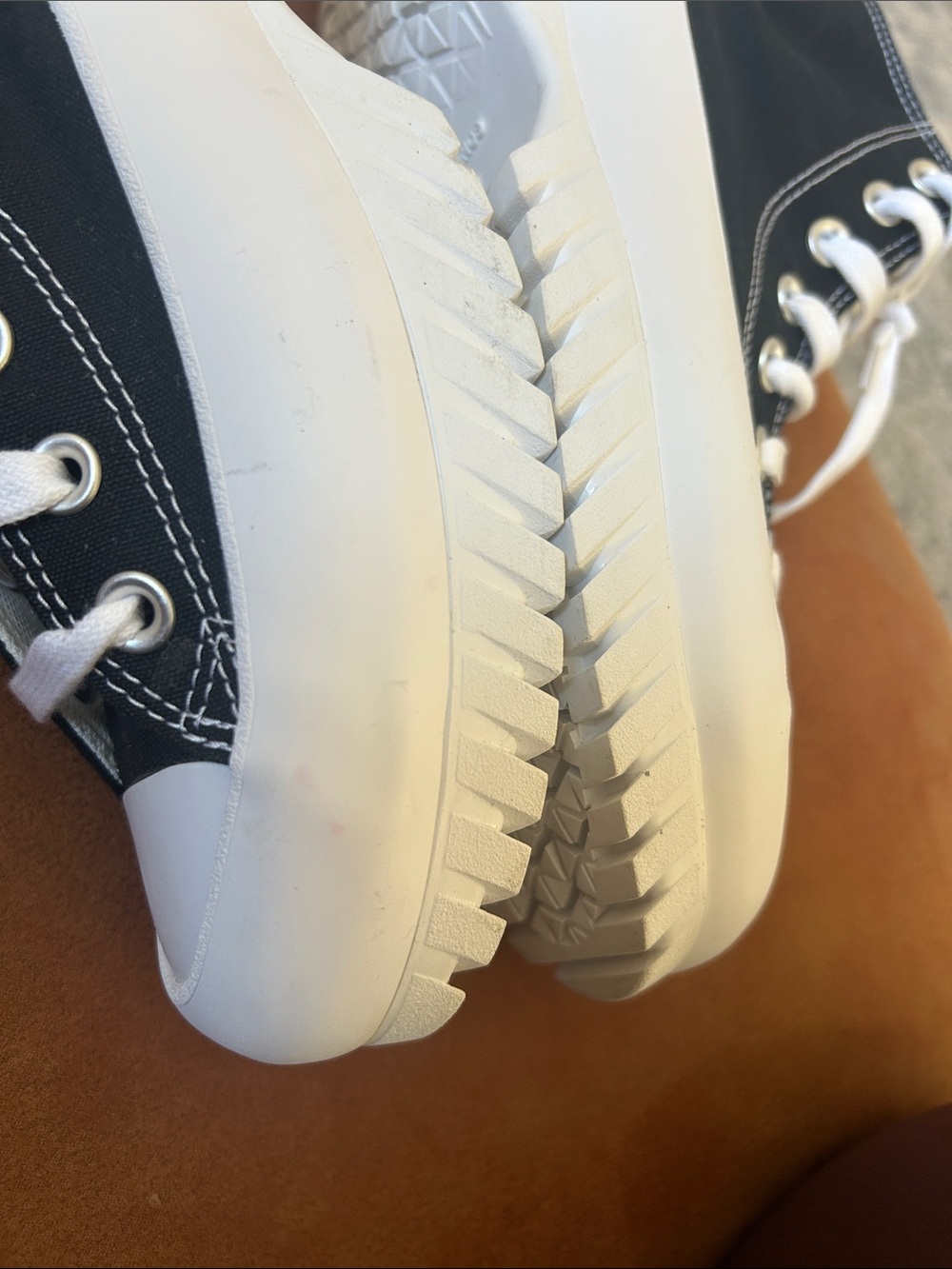 Black High-Top Canvas Platform Sneakers with White Accents - Picture 8 of 12